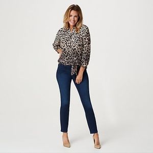 Belle by Kim Gravel button & tie front blouse